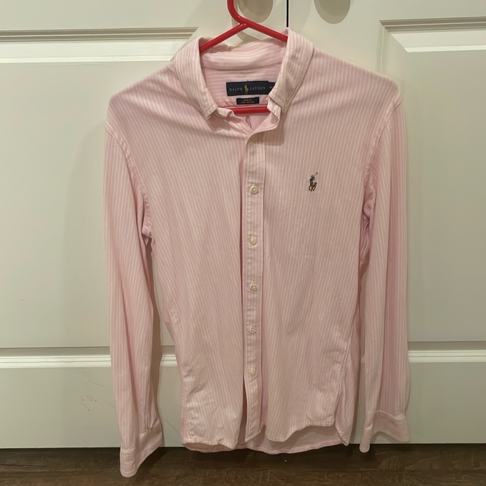 Polo Ralph Lauren Slim Fit Stretch Pink Dress Shirt